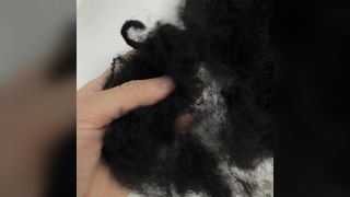 ब्लैक रिसाइकल्ड फ्लेम रिटार्डेंट पॉलिएस्टर फाइबर 12D×64mm