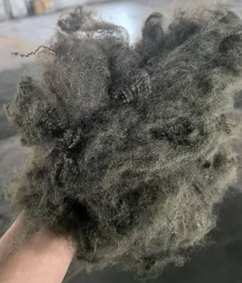 अच्छी कीमत पुनर्नवीनीकरण पॉलिएस्टर स्टेपल फाइबर 6 डी 51 मिमी ग्रीन कॉफी कम नमी अवशोषण ऑनलाइन