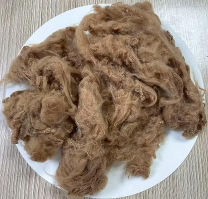 अच्छी कीमत पुनर्नवीनीकरण पॉलिएस्टर स्टेपल फाइबर 1.5D 38mm हल्का ऊंट ऑनलाइन