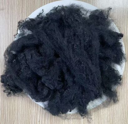 अच्छी कीमत वर्जिन पॉलिएस्टर स्टेपल फाइबर 3डी 102 मिमी ब्लैक, ऊनी कताई के लिए ऑनलाइन