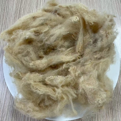 अच्छी कीमत 6D रिसाइकिल किया हुआ पॉलिएस्टर स्टेपल फाइबर 51mm बेज उच्च दृढ़ता ऑनलाइन