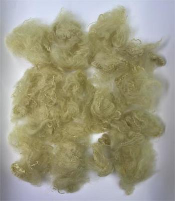 अच्छी कीमत Recycled Polyester Staple Fiber with 38-64mm Fiber Cut Length 0.4% Moisture Regain in Light Camel Color ऑनलाइन