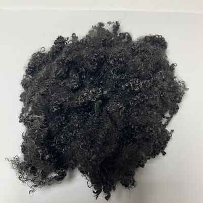 काले रंग के 3D*64 मिमी लौ प्रतिरोधी पॉलिएस्टर स्टेपल फाइबर के साथ लंबाई के साथ बिस्तर और औद्योगिक निस्पंदन के लिए